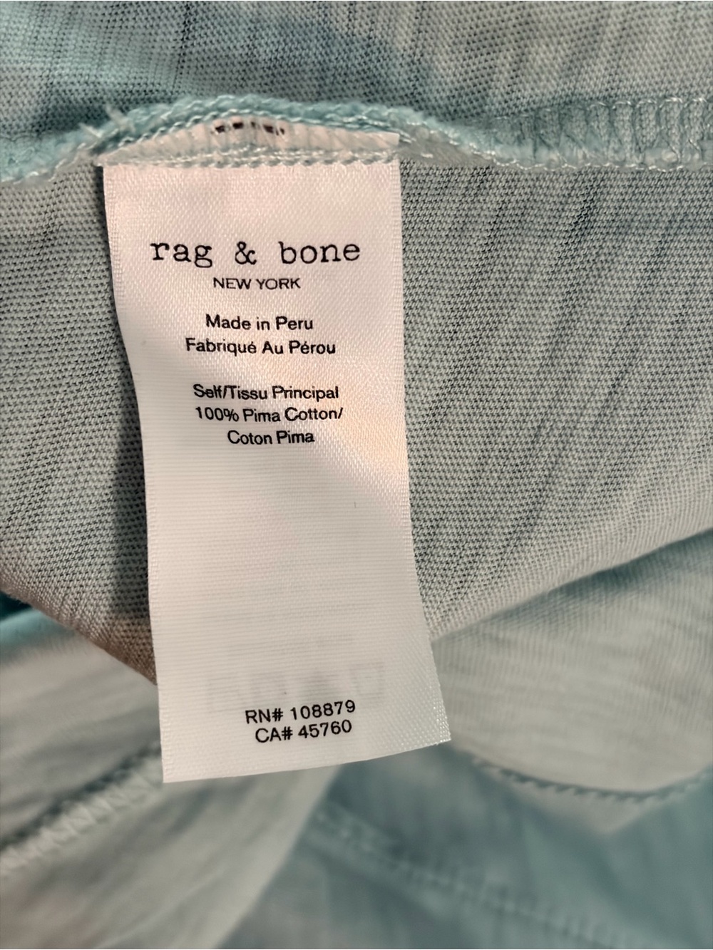 rag & bone light blue slub crewneck tee - 38 - Picture 8 of 9
